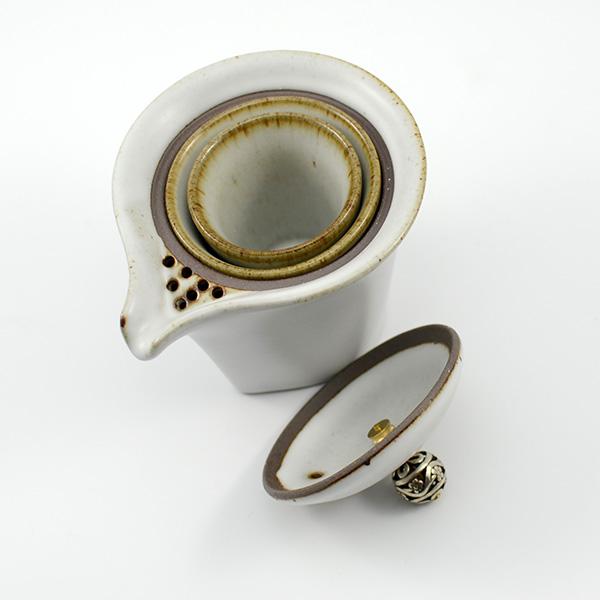 Gongfu Tea Set - Nesting Cup Easy Gaiwan - White Ruyao - 130ml