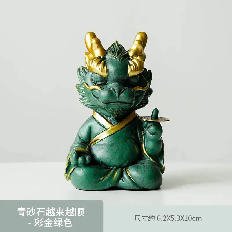 The mascot of wealth-attracting divine dragon ornament for desktop, which means always having money, is used for home living rooms, hallways, and office decoration.