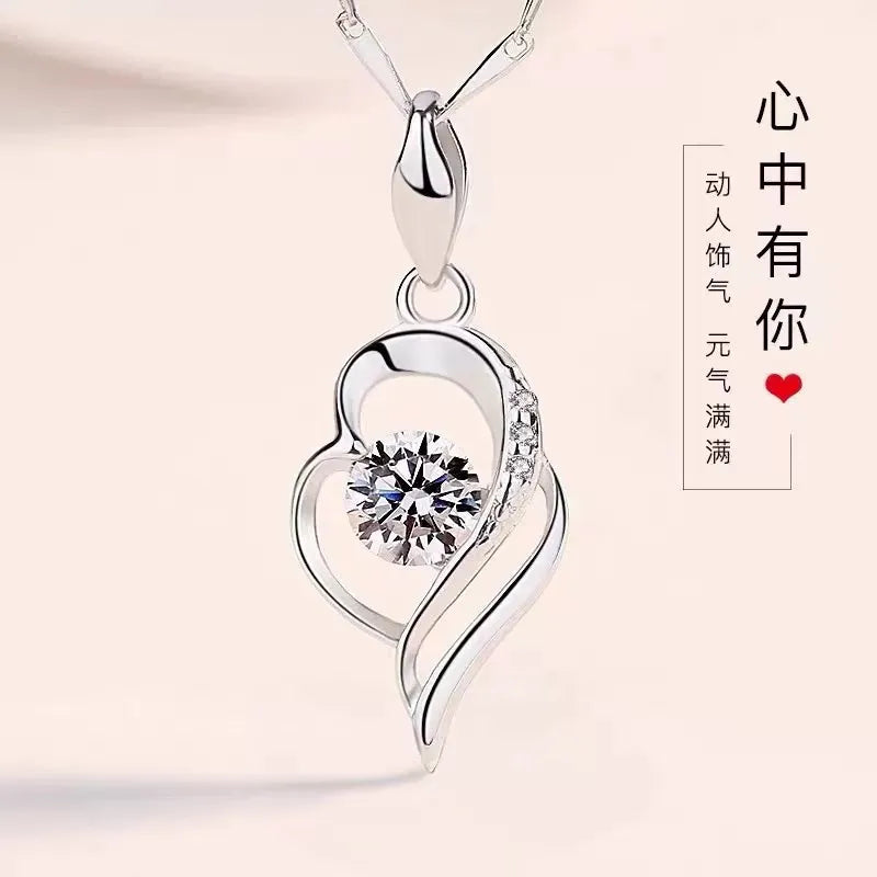 PT950 Platinum Necklace Female Cupid Clavicle Chain Diamond Pendant Engagement Valentine's Day Gift for Girlfriend