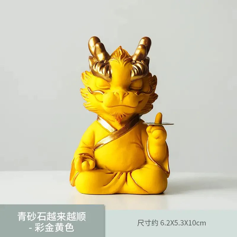 The mascot of wealth-attracting divine dragon ornament for desktop, which means always having money, is used for home living rooms, hallways, and office decoration.
