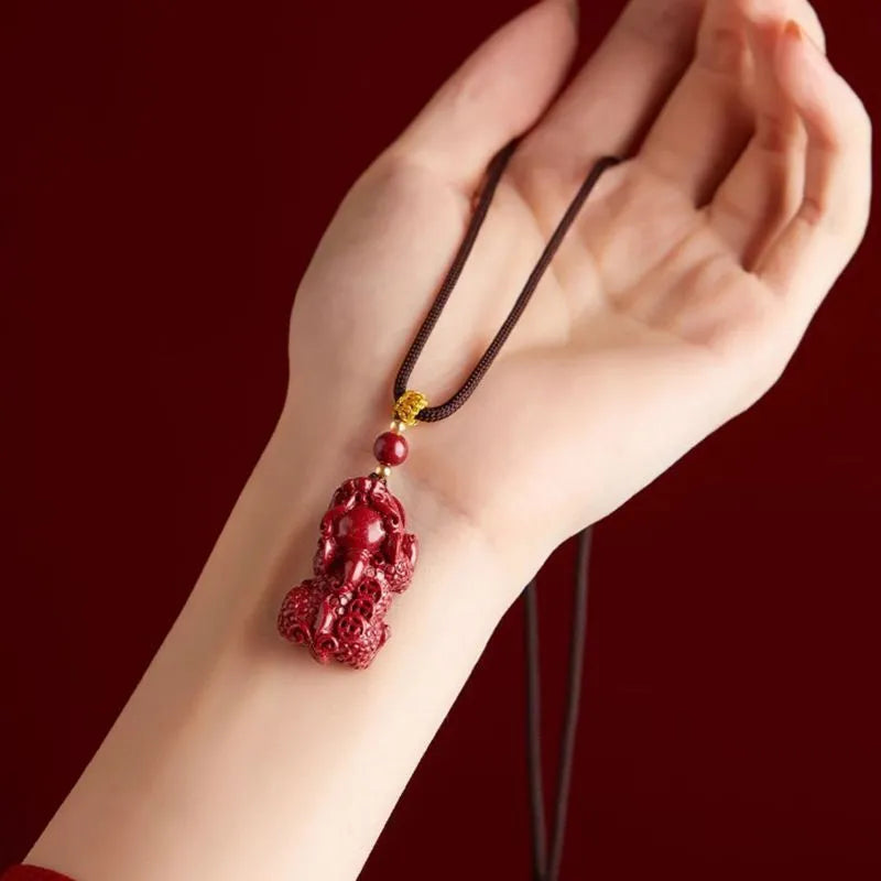 Pixiu Pendant, made from original - mine cinnabar. This pendant is suitable for both men and women, especially as a lucky charm for those in their Chinese zodiac birth year in 2025.