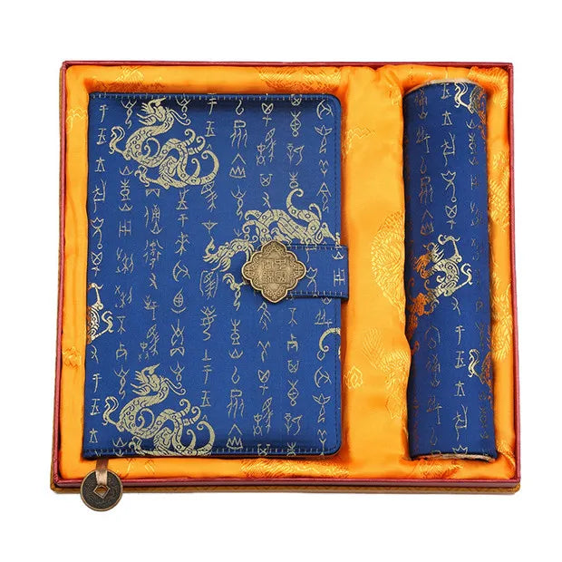 Chinese Yunjin Brocade Gift - Nanjing Specialty Yunjin Notebook & Mouse Pad Set, Unique Handicraft