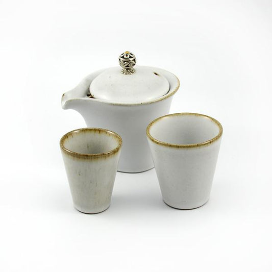 Gongfu Tea Set  - Nesting Cup Easy Gaiwan - White Ruyao - 130ml