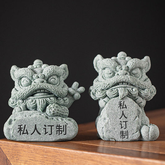 Creative Customized Good Fortune Lion Dance Tea Pets Set —— Traditional Chinese Lion Dance Charm for Prosperity & Home Decor