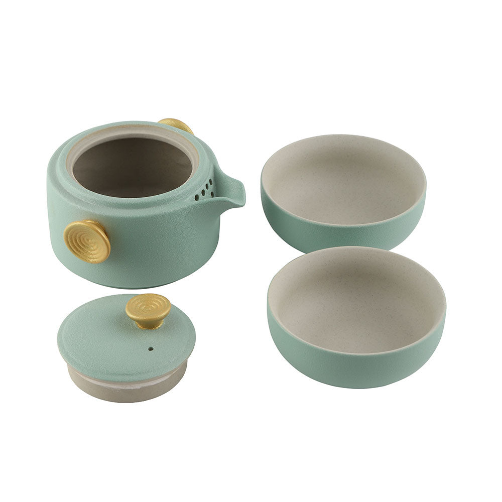 Gongfu Tea Set - Easy Gaiwan Cup Set - Sea Green Glaze - 180ml