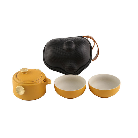 Gongfu Tea Set - Easy Gaiwan Cup Set - Orange Glaze- 180ml