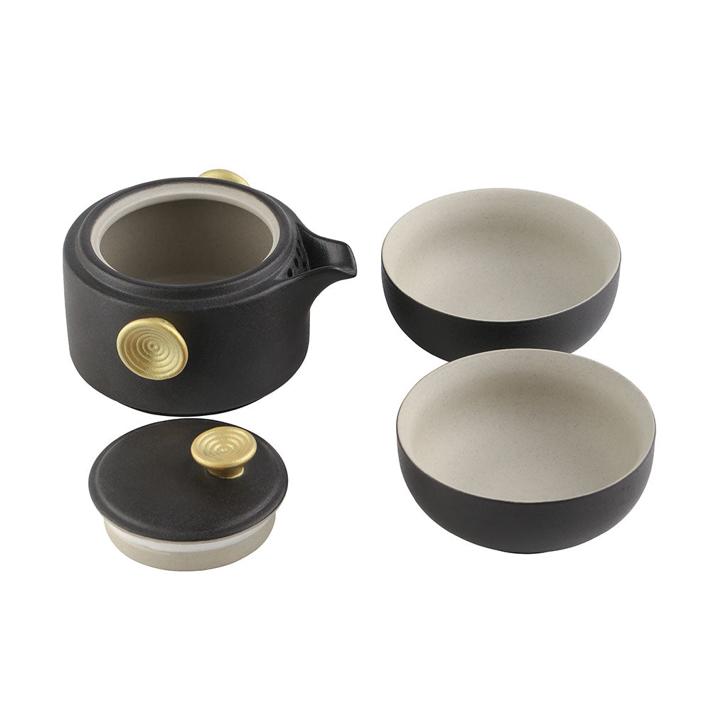 Gongfu Tea Set - Easy Gaiwan Cup Set - Black Glaze - 180ml