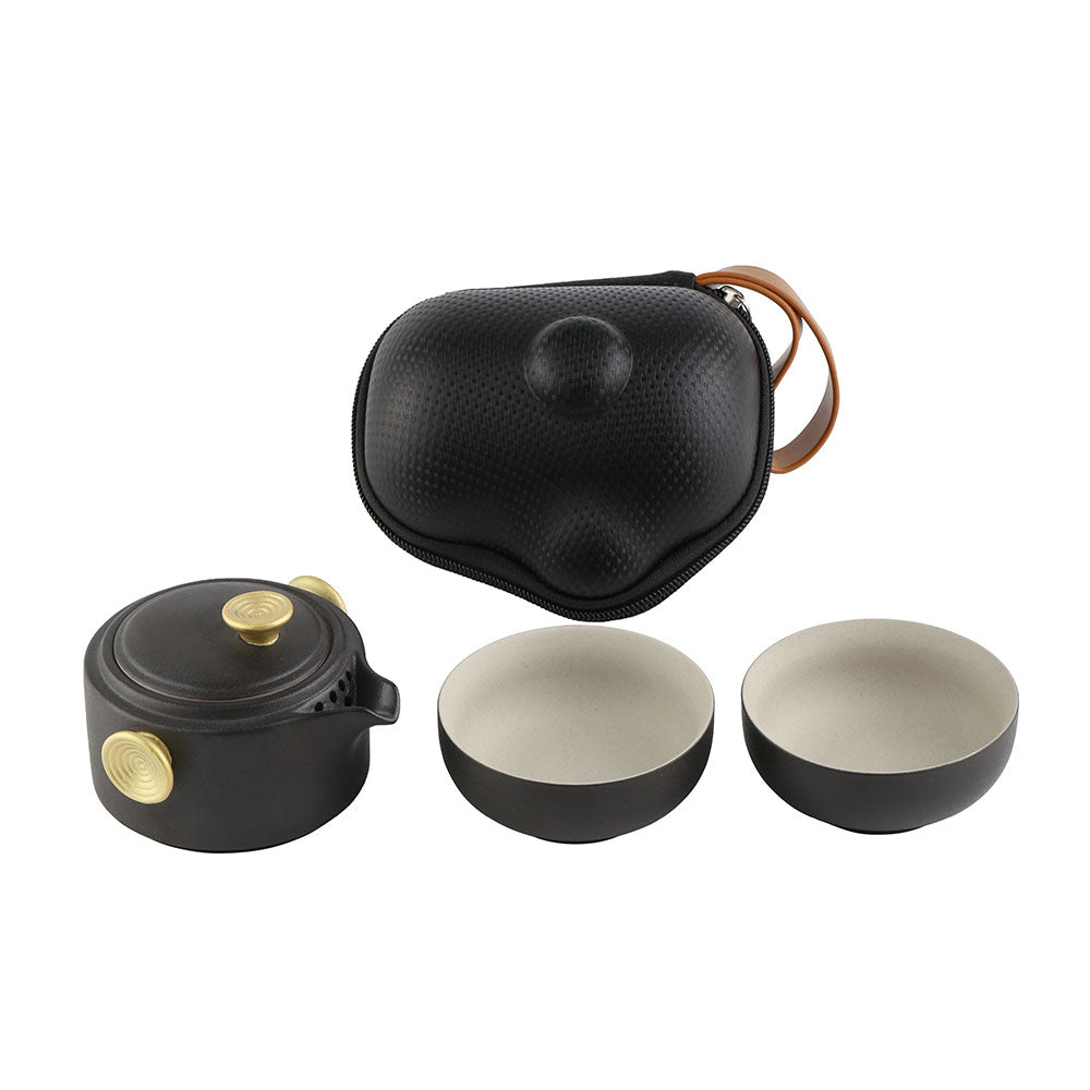 Gongfu Tea Set - Easy Gaiwan Cup Set - Black Glaze - 180ml