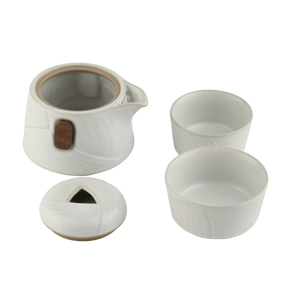 Gongfu Tea Set - Easy Gaiwan Cup Set - White Ruyao Glaze - 200ml